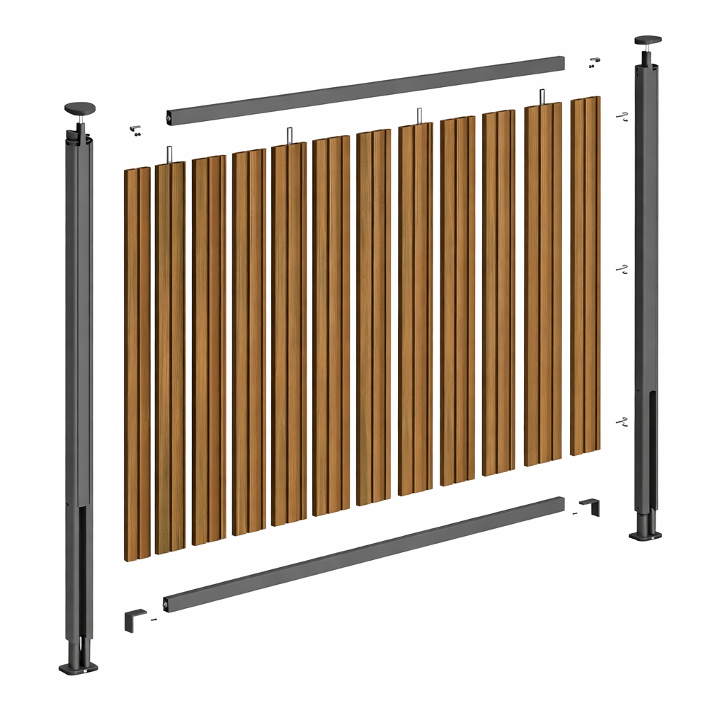 Vertical fencing grass view