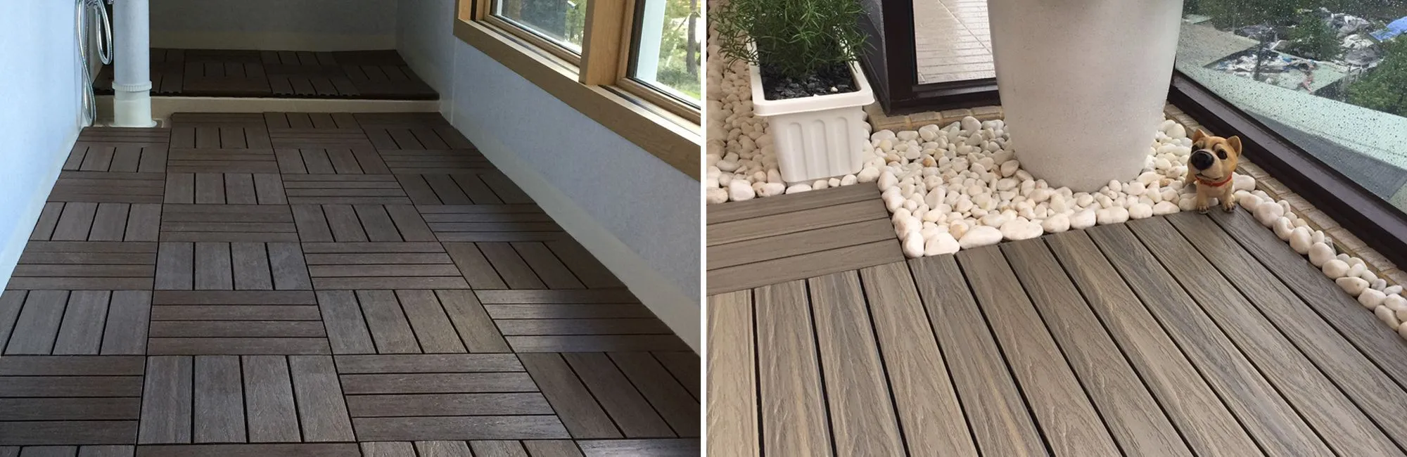 NewTechWood Carrelage de terrasse Quick Deck 1x1 en gazon