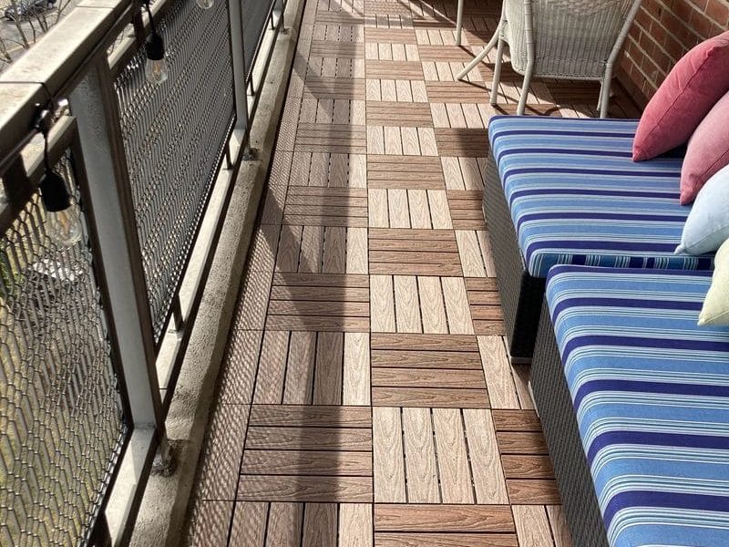Composite Deck Tiles installed