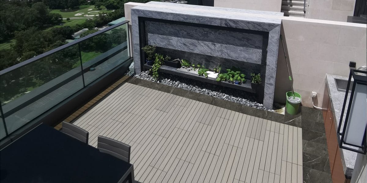Ceramic Deck Tiles installed