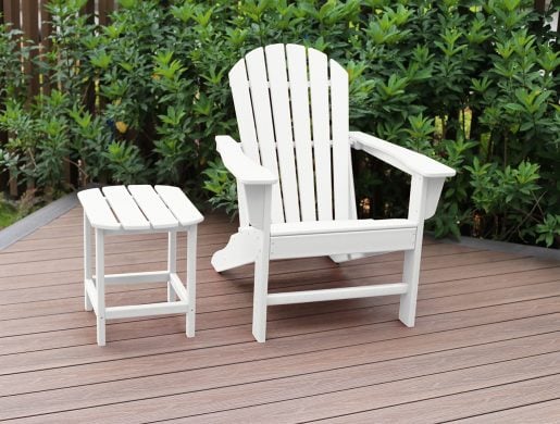 Adirondack & Table- Ivory-NewTechWood