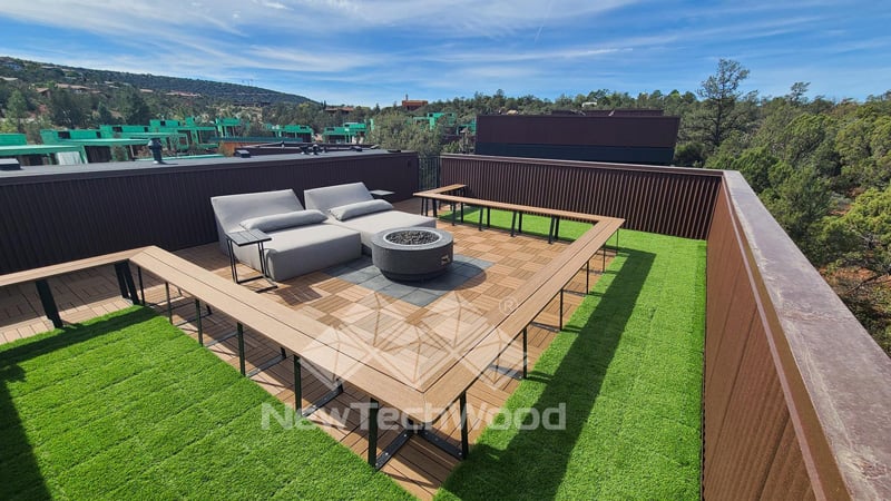 Grass shop deck tiles