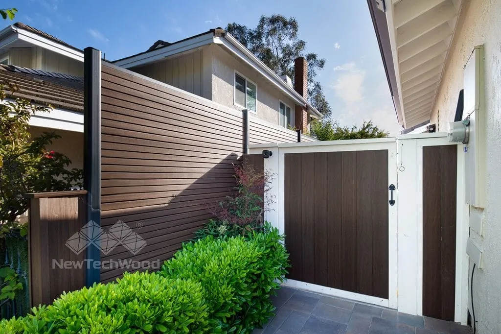 Fence line along a side garden