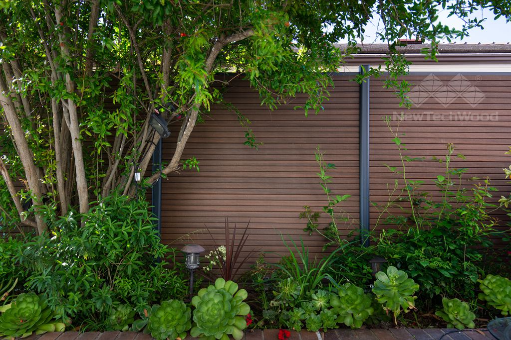 NewTechWood Ultra Easy Fencing 6 ft. H x 6 ft. W Brazilian Ipe Wood Plastic Composite Horizontal Fence Panel Section with Gray Frame