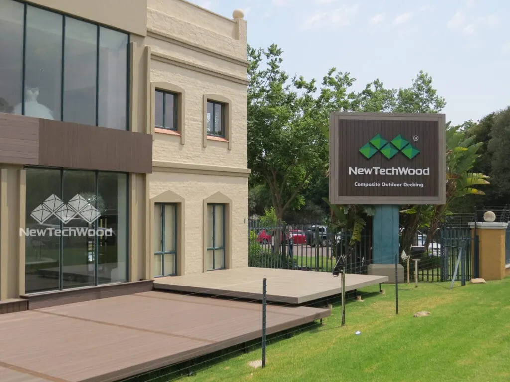 Composite boards on a contemporary building frontage