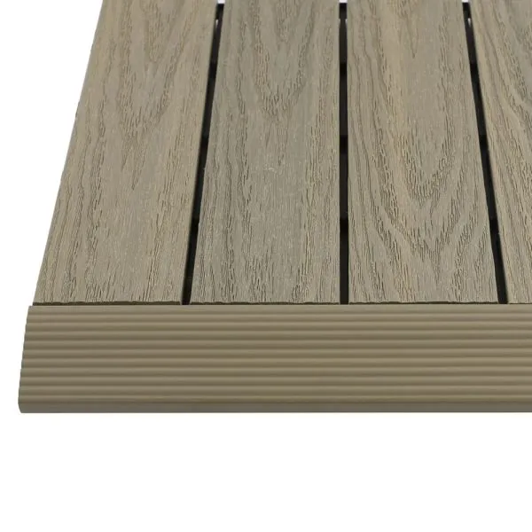 Straight fascia — a sloped edge ramping down from the tile to the surface