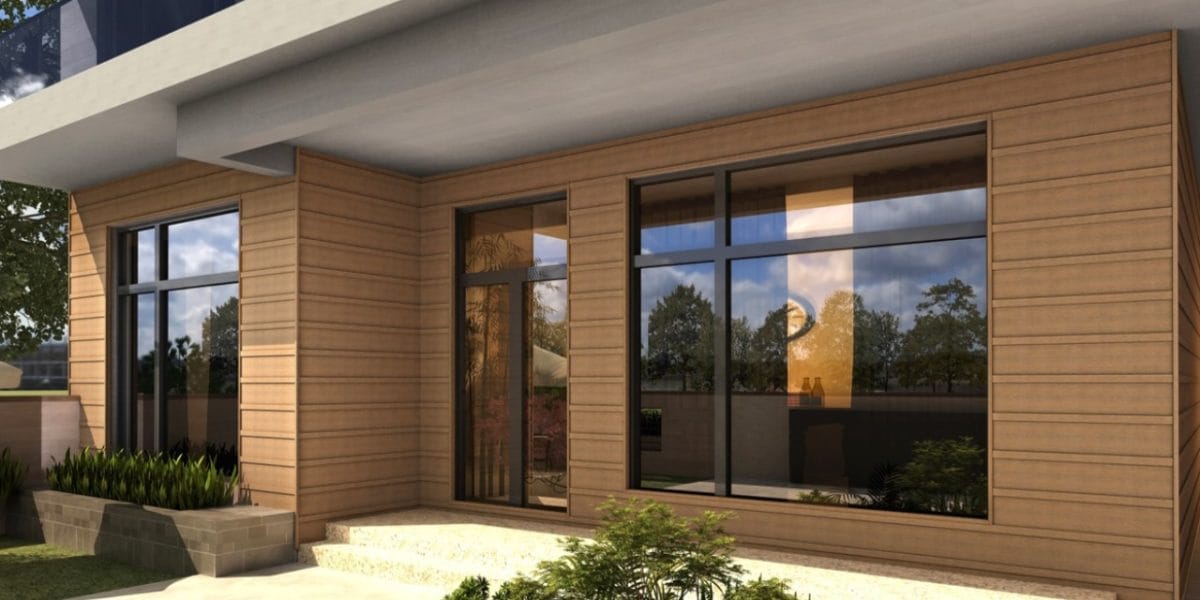 Board and Batten composite siding on a modern home