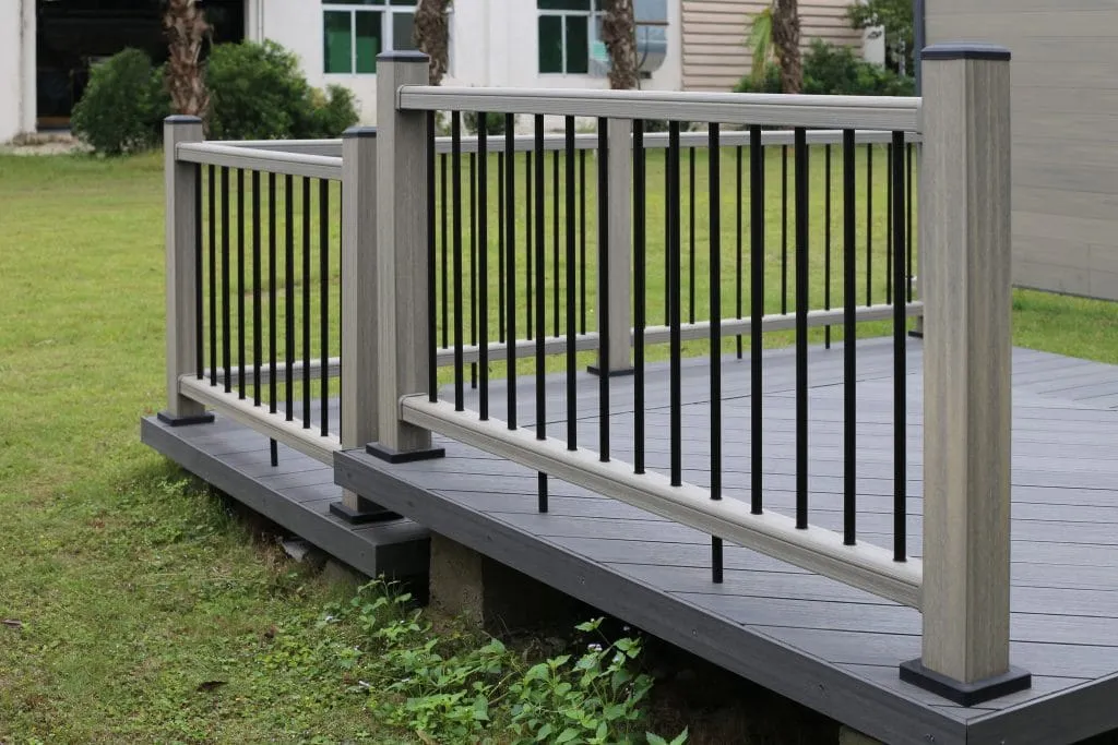 Hybrid composite railing on a commercial boardwalk