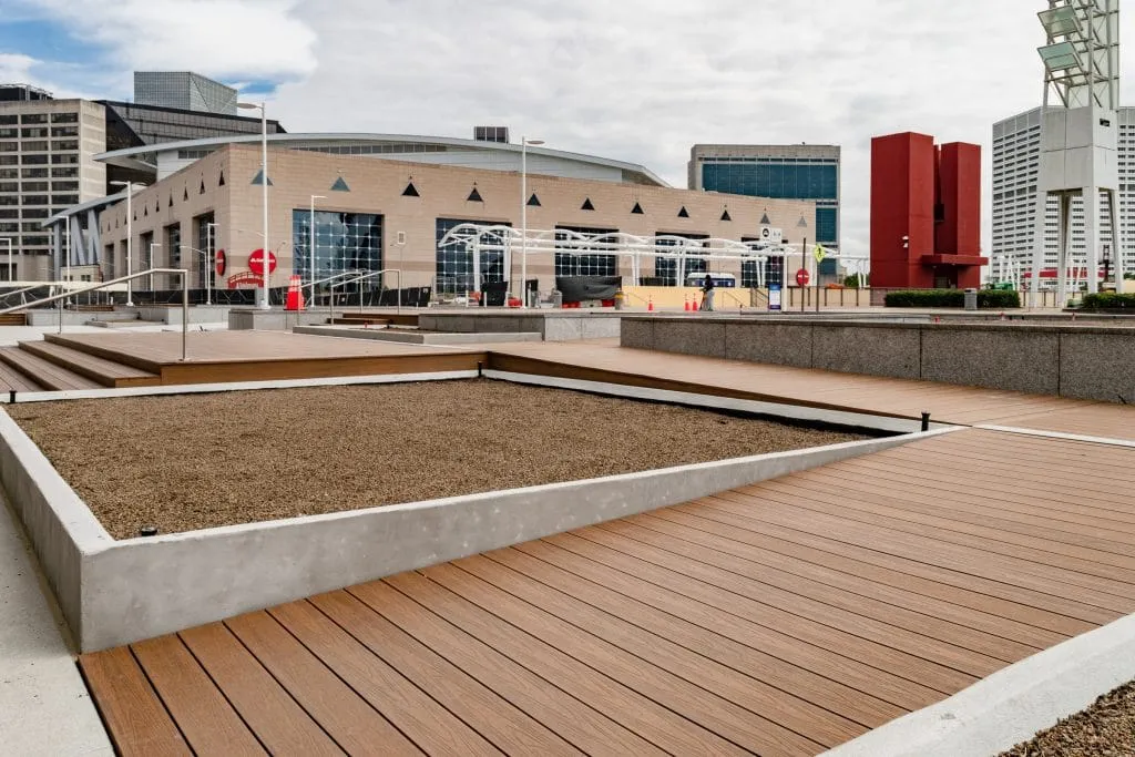 Composite decking terrace at a commercial property