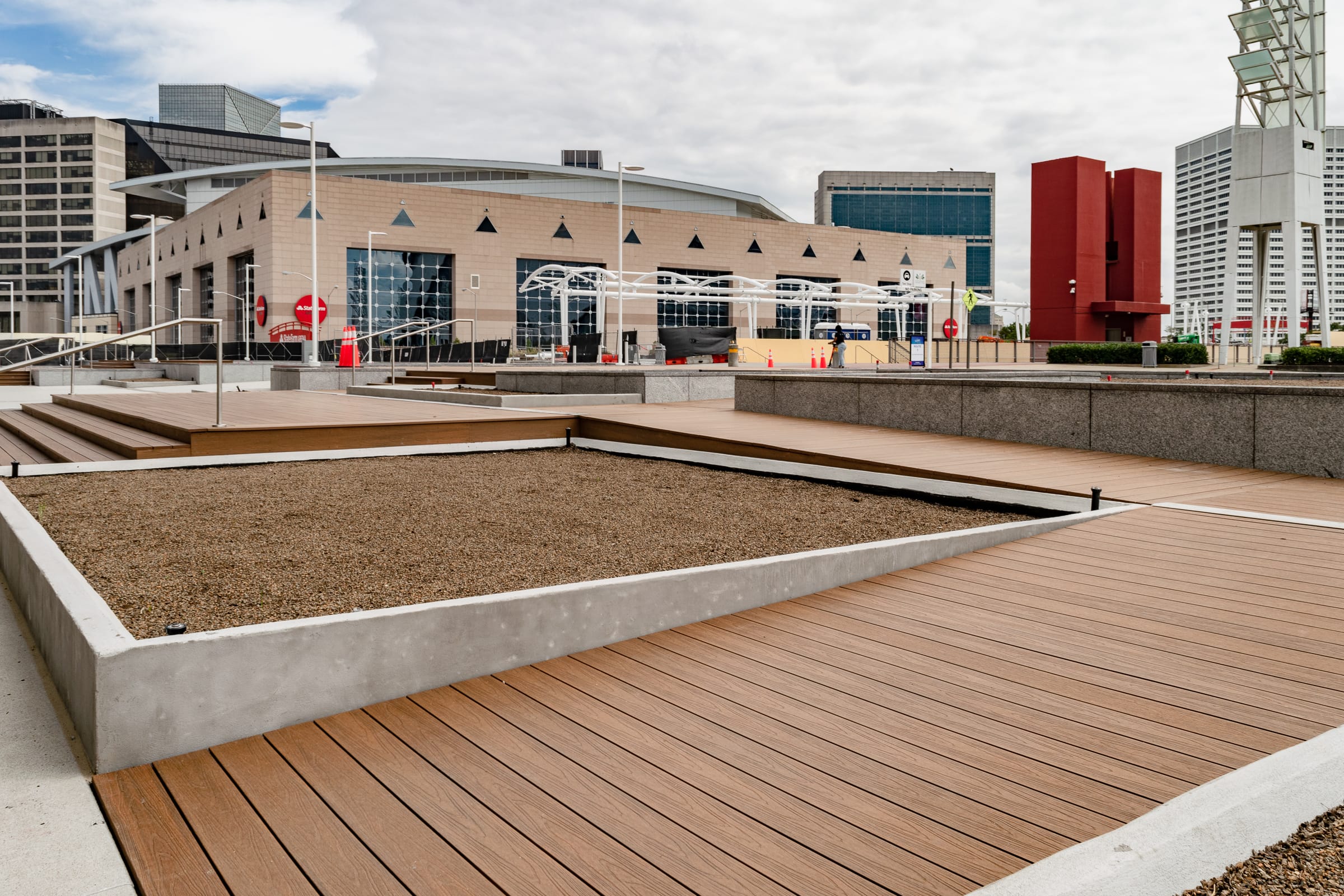 Composite decking terrace at a commercial property