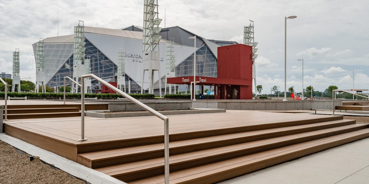 Commercial composite decking installation