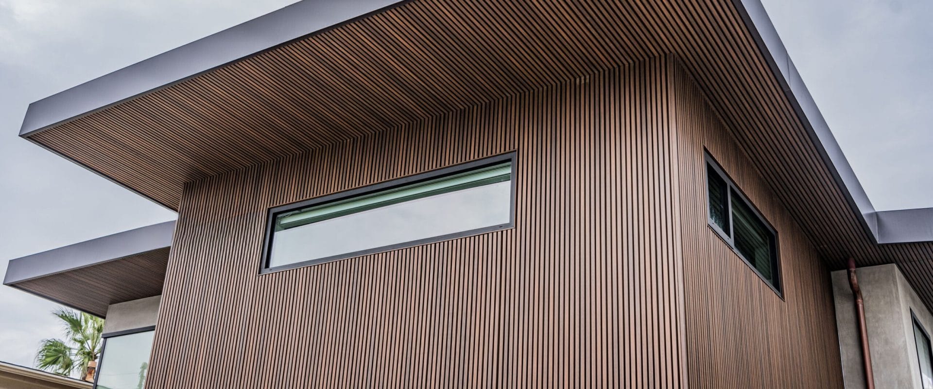 NewTechWood European style composite siding on a modern private residence