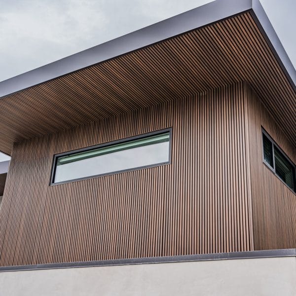 NewTechWood European style composite siding on a modern private residence