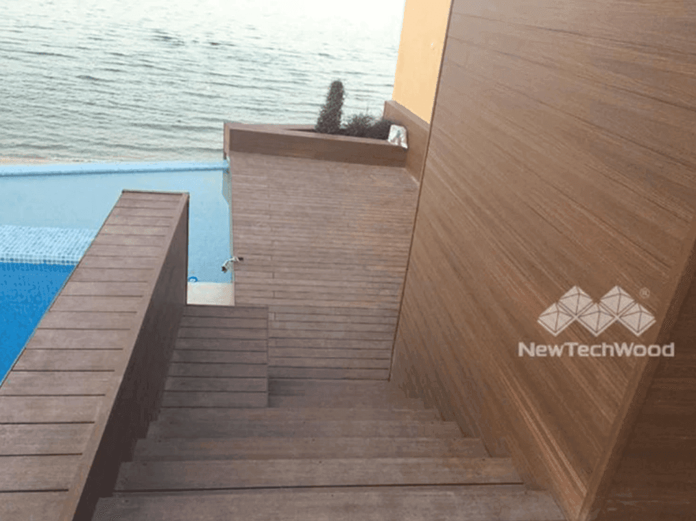 NewTechWood composite products in a finished outdoor project