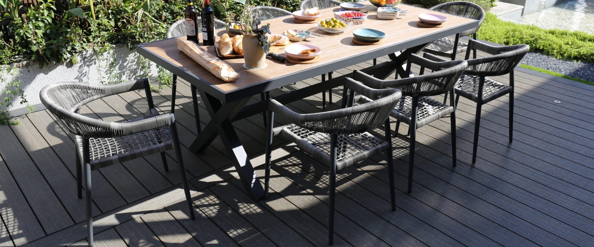 NewTechWood composite products in a finished outdoor project
