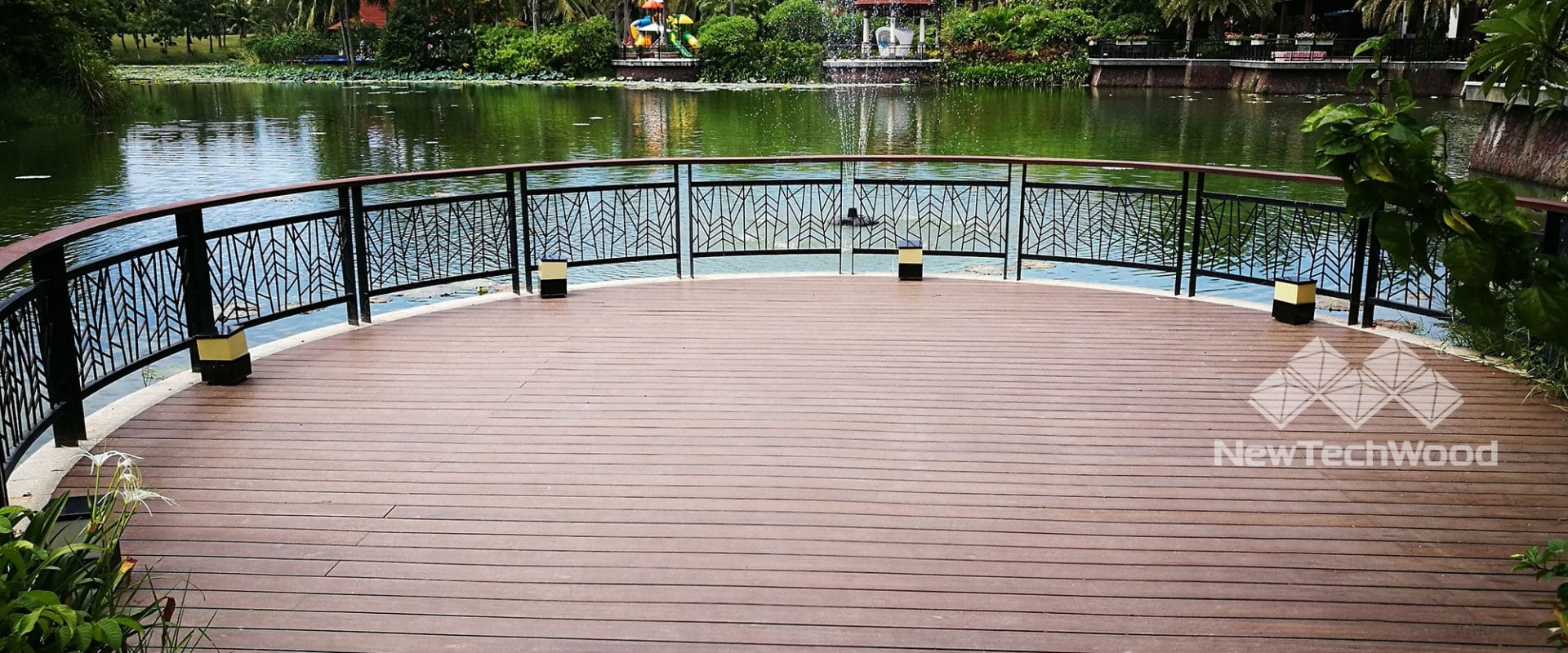 NewTechWood composite products in a finished outdoor project