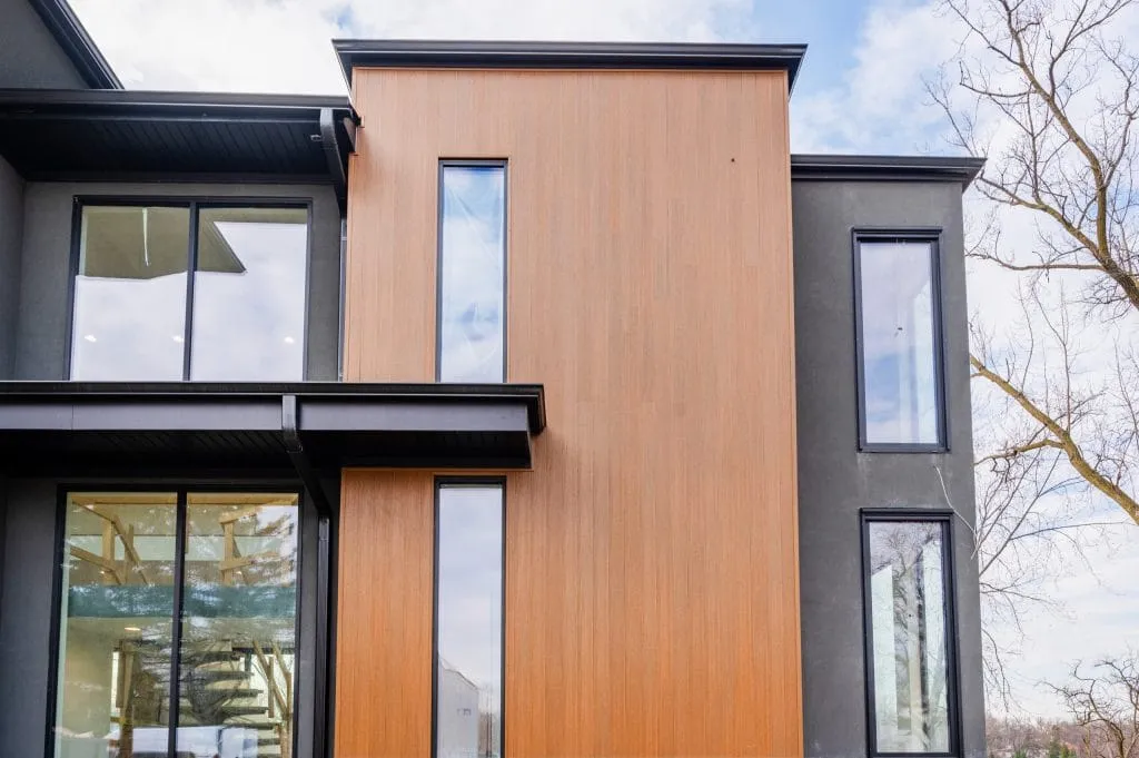 NewTechWood Shadowline composite siding on a modern home facade